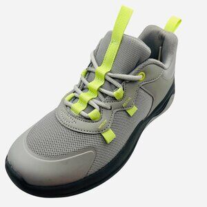 Boys' Nate Gray Yellow Sneakers Lace Up Mesh Athletic Running Lightweight Size 2